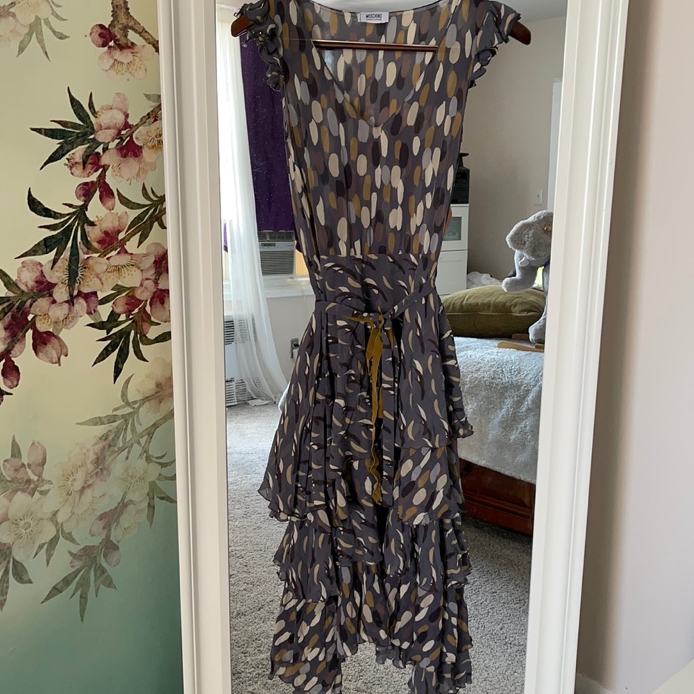 Moschino mid length 100% silk dress